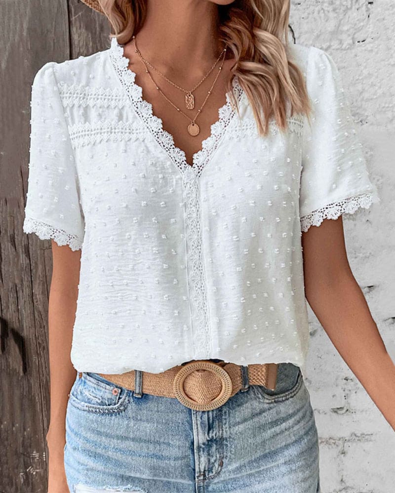 Tatiana® | Short Sleeve Lace Shirt - Image 2