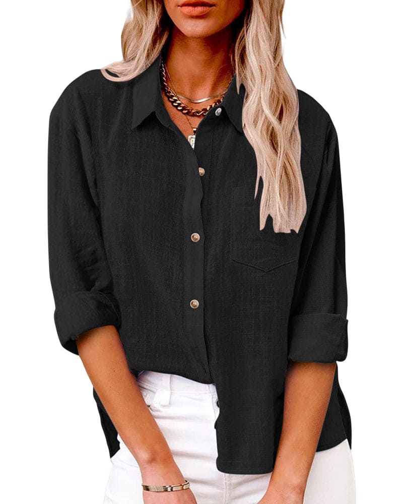Tatum® | Chic Long-Sleeved Button-Down Blouse