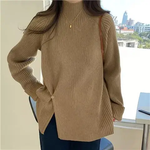 Teodora | Loose knit turtleneck sweater for women - Image 10