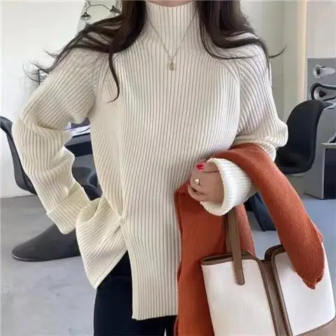 Teodora | Loose knit turtleneck sweater for women - Image 11