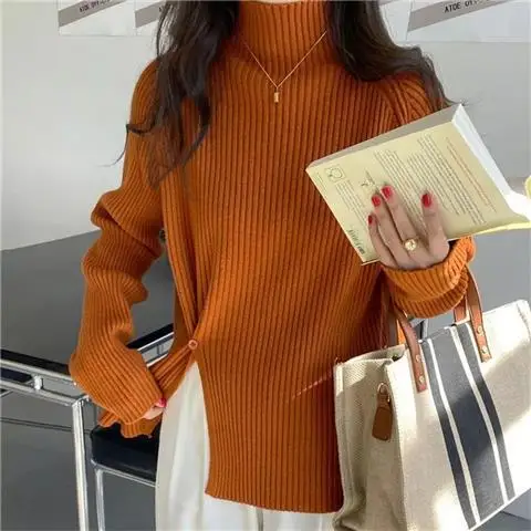 Teodora | Loose knit turtleneck sweater for women - Image 12