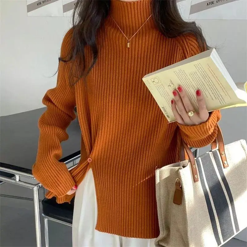 Teodora | Loose knit turtleneck sweater for women - Image 2