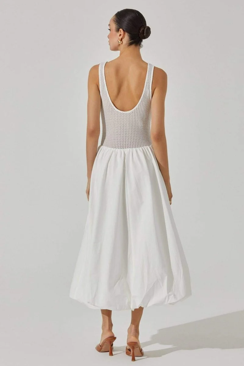 Teodora® | Sleeveless Midi Dress In Contrast Color - Image 4