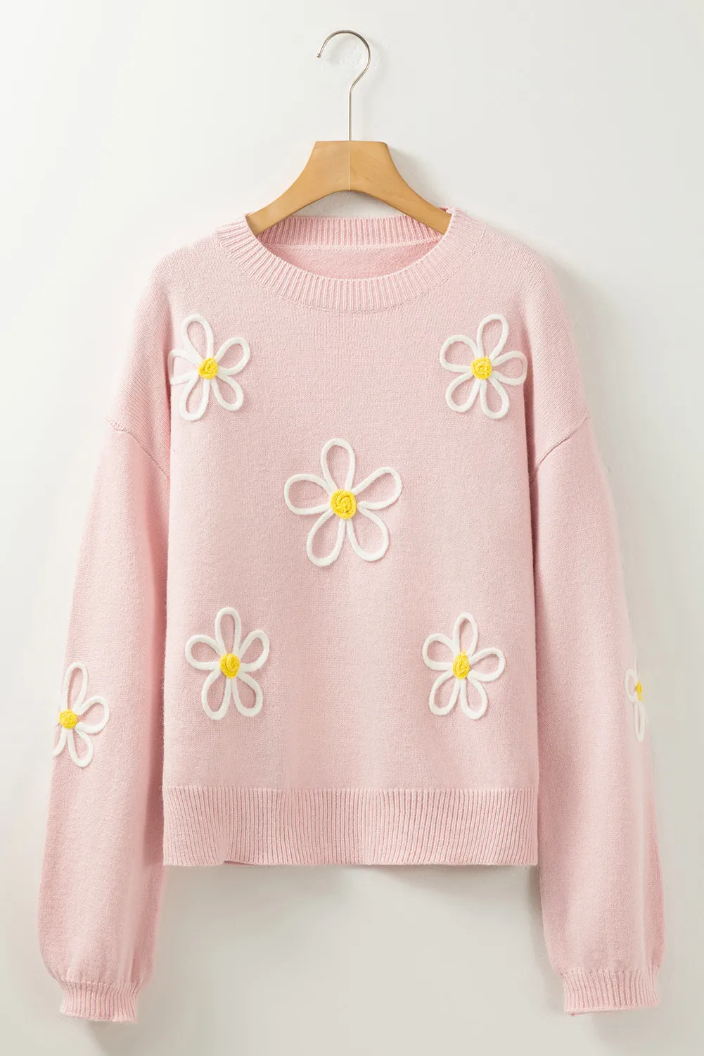 Teresa | Floral sweater with a crew neck and dropped shoulders - Image 5