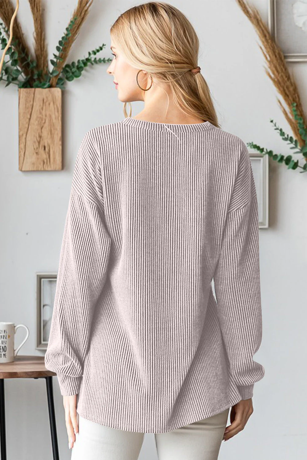 Teresa | Heimish crew neck long sleeve ribbed t-shirt - Image 2