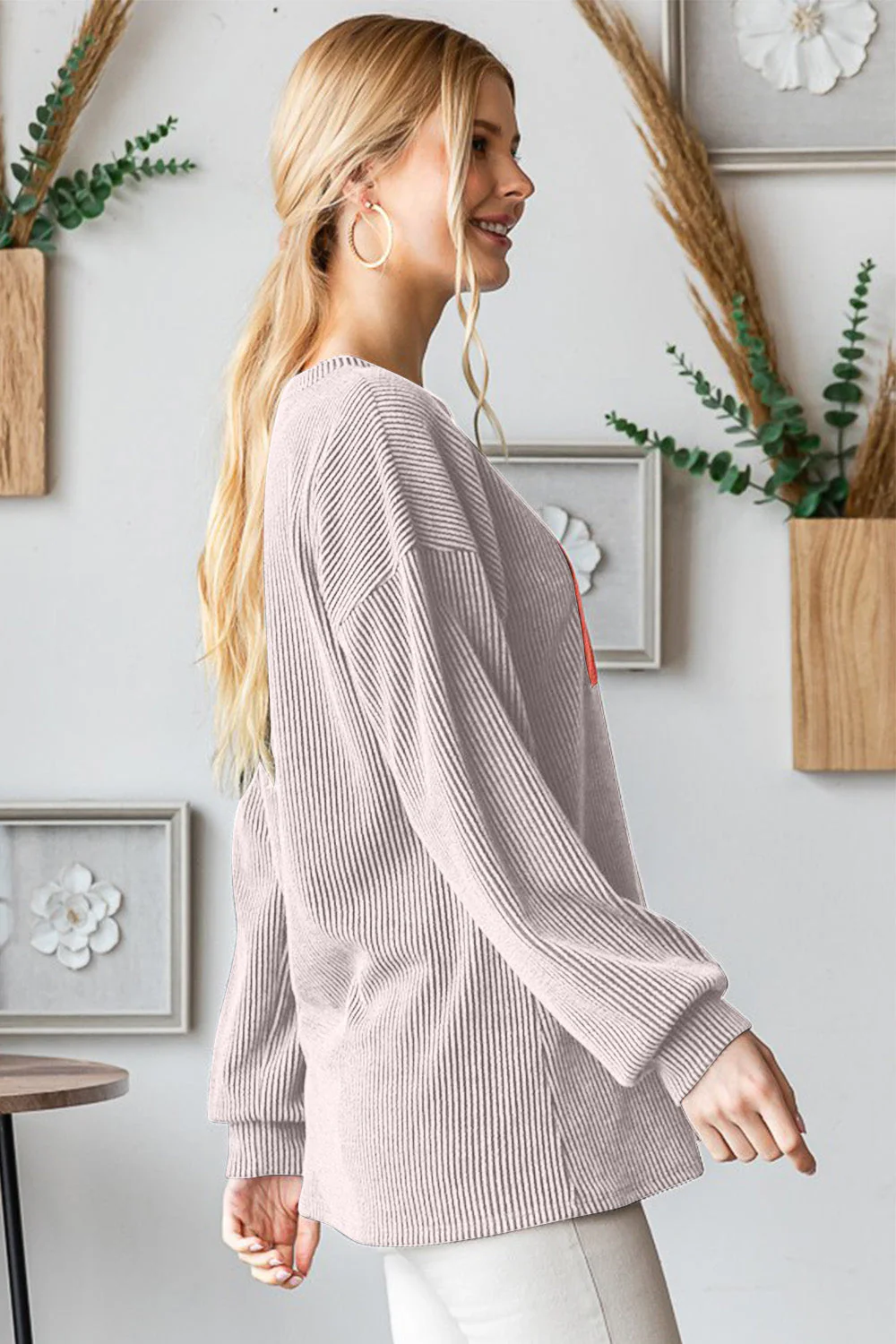 Teresa | Heimish crew neck long sleeve ribbed t-shirt - Image 3
