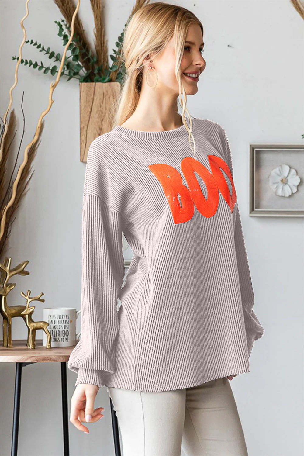 Teresa | Heimish crew neck long sleeve ribbed t-shirt - Image 4