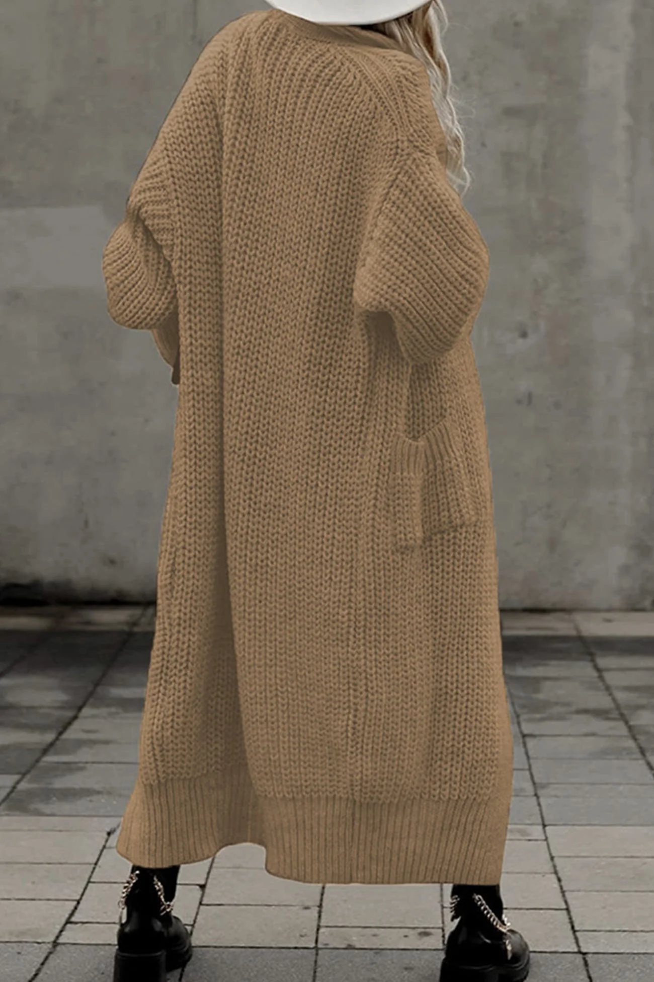 Teresa | Long cardigan with lantern sleeves at the front and pockets - Image 11