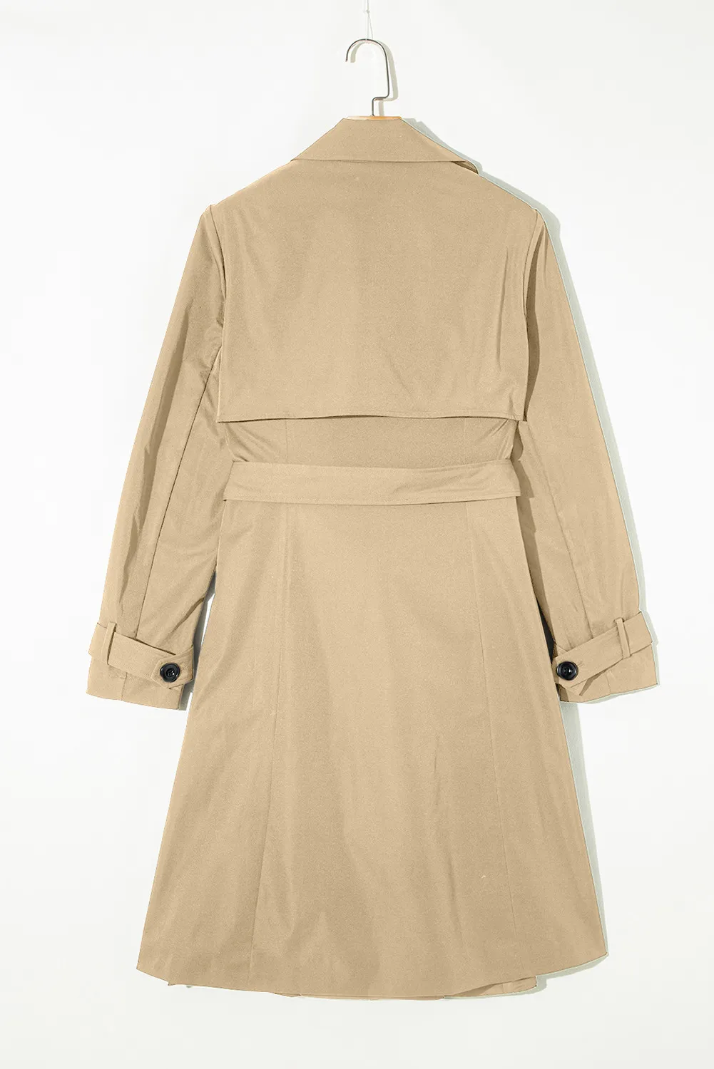 Teresa | Long sleeve trench coat with collar and tie waist and buttons - Image 4