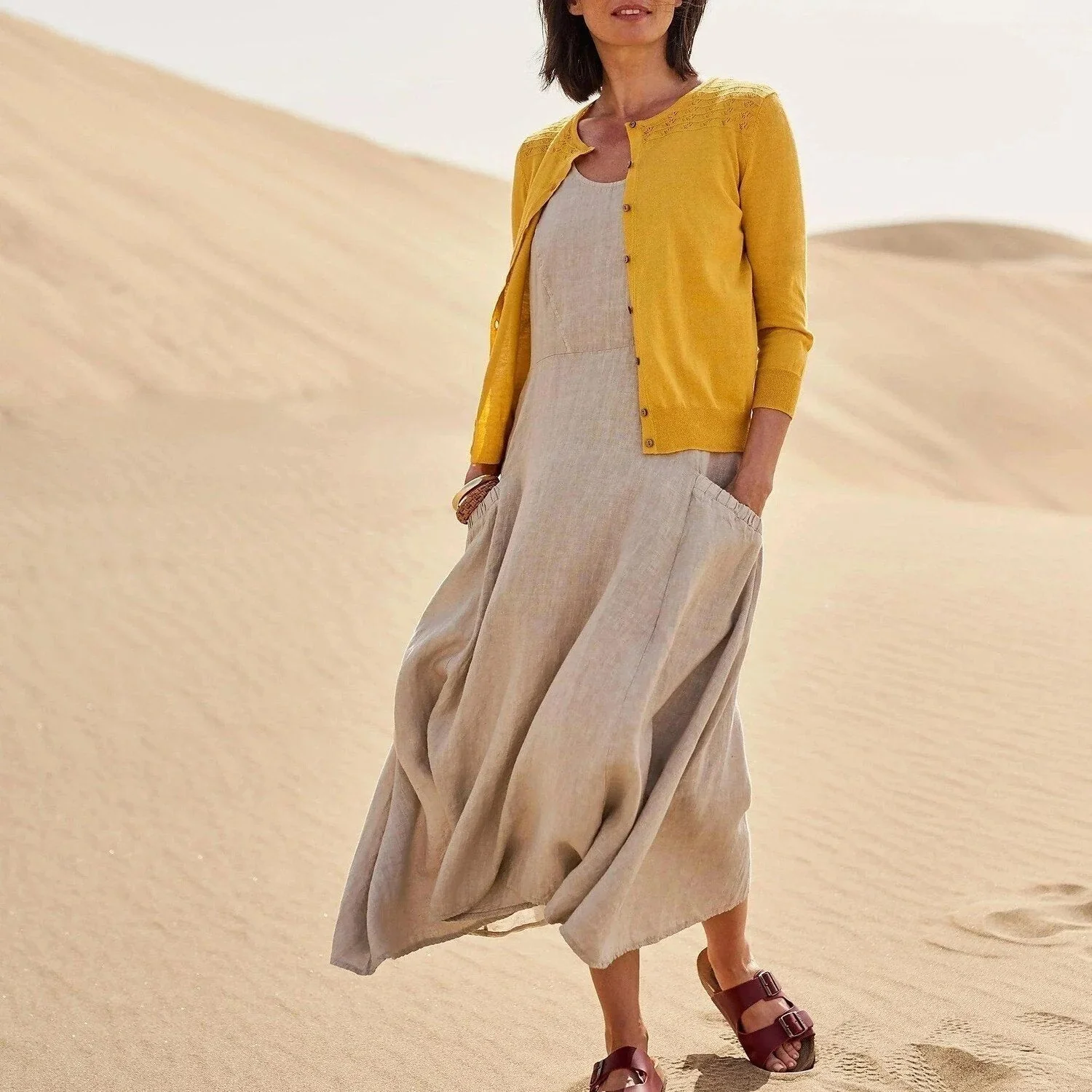 Teresa® | Sleeveless Dress With Pockets Made Of Cotton And For Women
