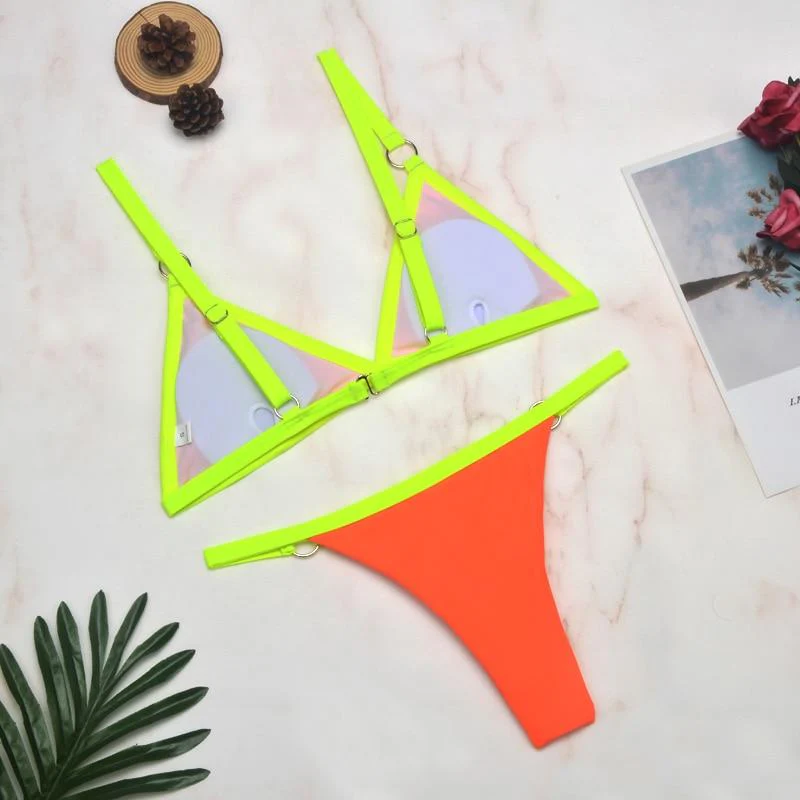 Thelma® | Two-Piece Bikini Swimsuit With Gold Metal Rings And Triangular Cups - Image 14