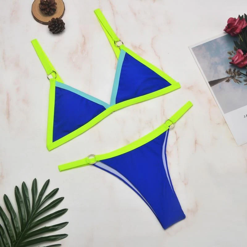 Thelma® | Two-Piece Bikini Swimsuit With Gold Metal Rings And Triangular Cups - Image 15