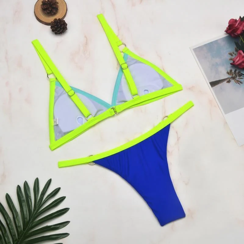 Thelma® | Two-Piece Bikini Swimsuit With Gold Metal Rings And Triangular Cups - Image 16