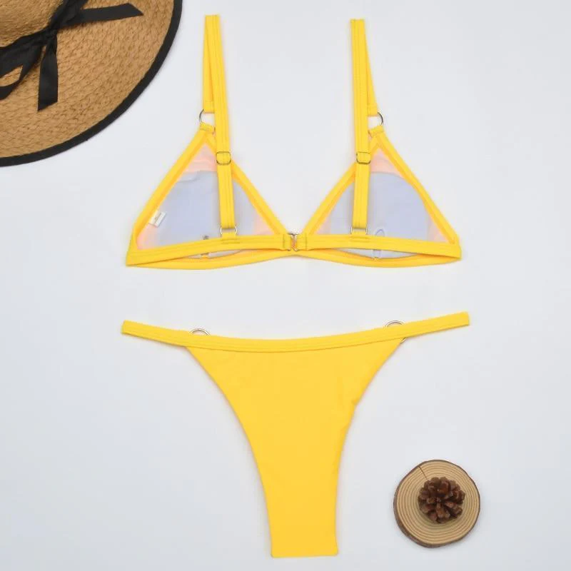 Thelma® | Two-Piece Bikini Swimsuit With Gold Metal Rings And Triangular Cups - Image 2