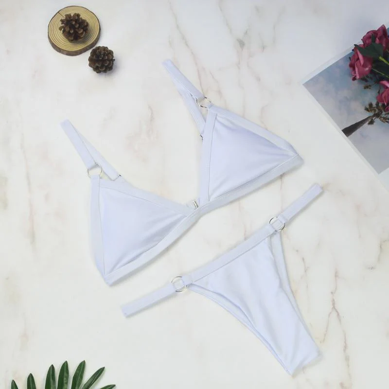 Thelma® | Two-Piece Bikini Swimsuit With Gold Metal Rings And Triangular Cups - Image 5