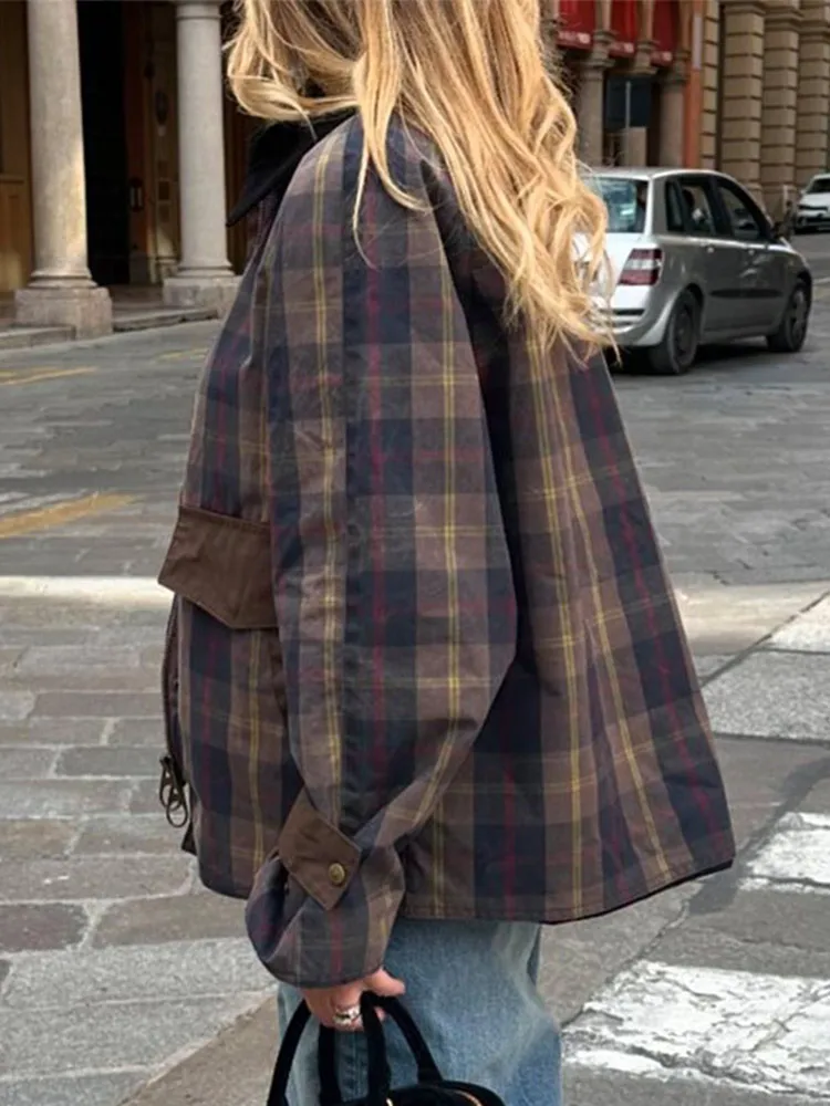 Trinidad | Modern women's jacket with checked patchwork - Image 4