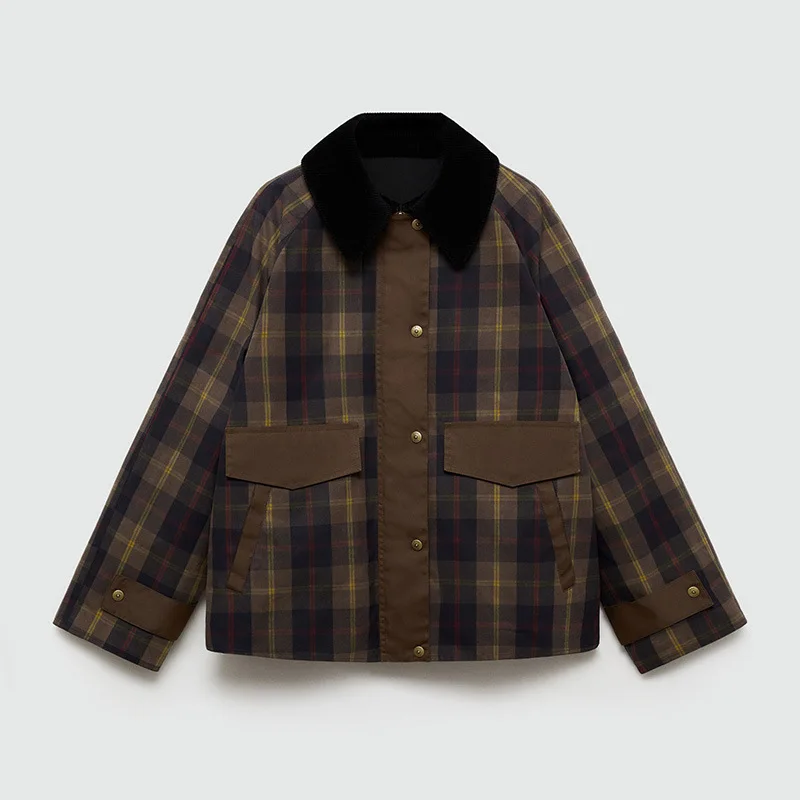 Trinidad | Modern women's jacket with checked patchwork - Image 6