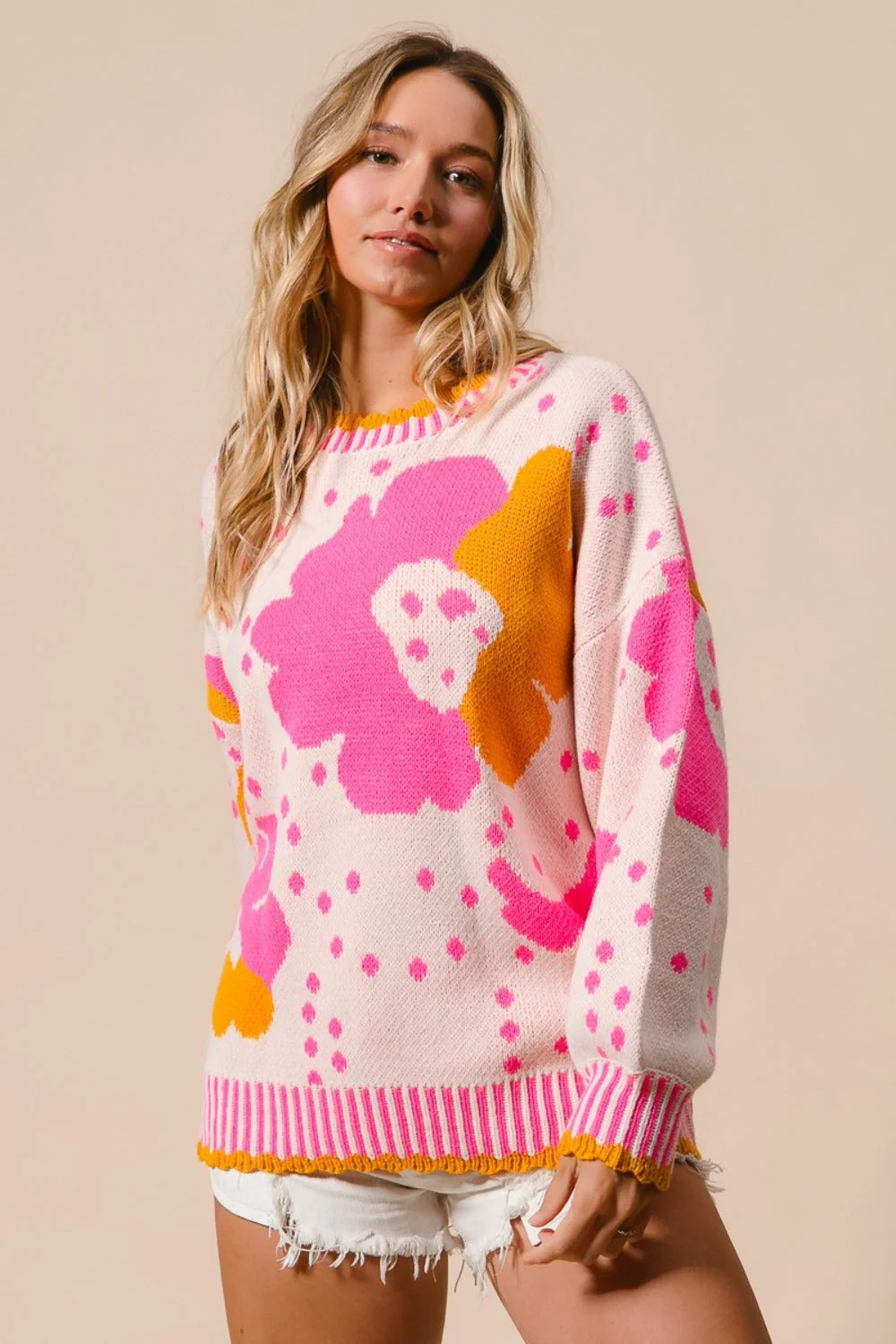 Ulla | Contrast floral print sweater - Image 4