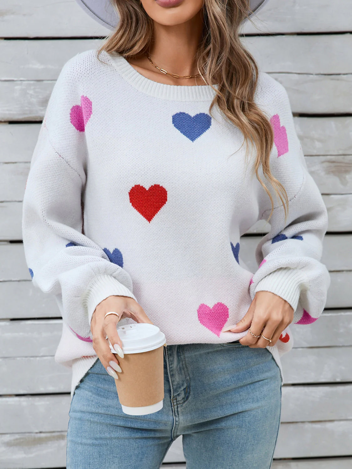 Ulla | Heart-shaped, long-sleeved crew neck sweater - Image 10