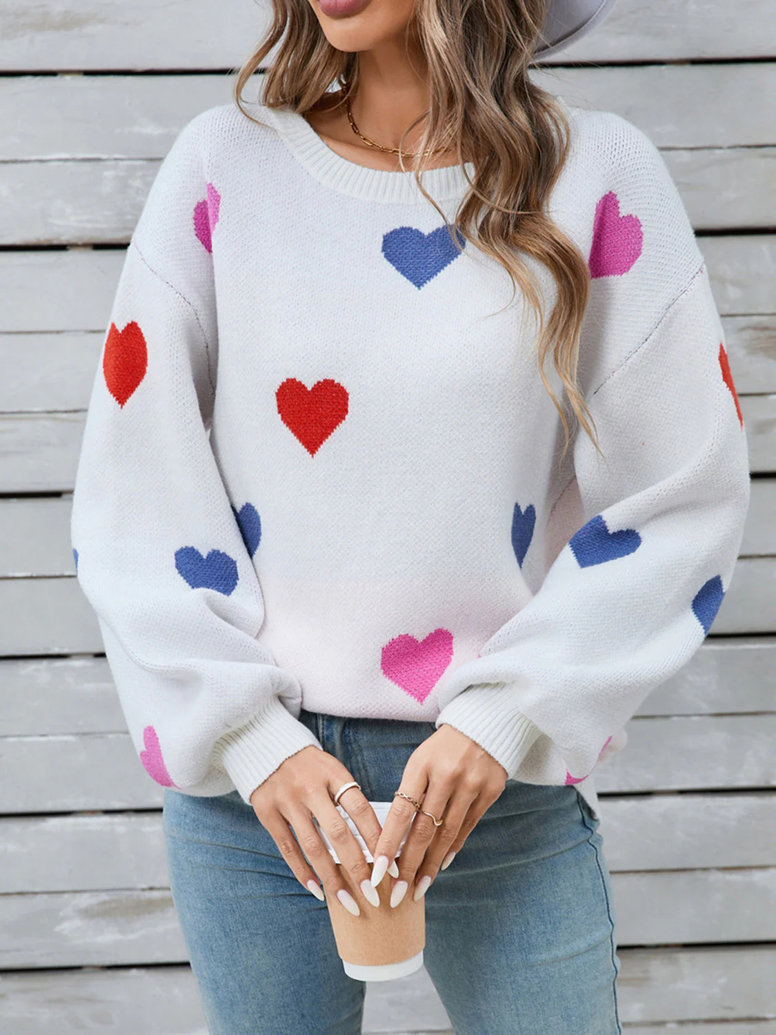 Ulla | Heart-shaped, long-sleeved crew neck sweater - Image 11