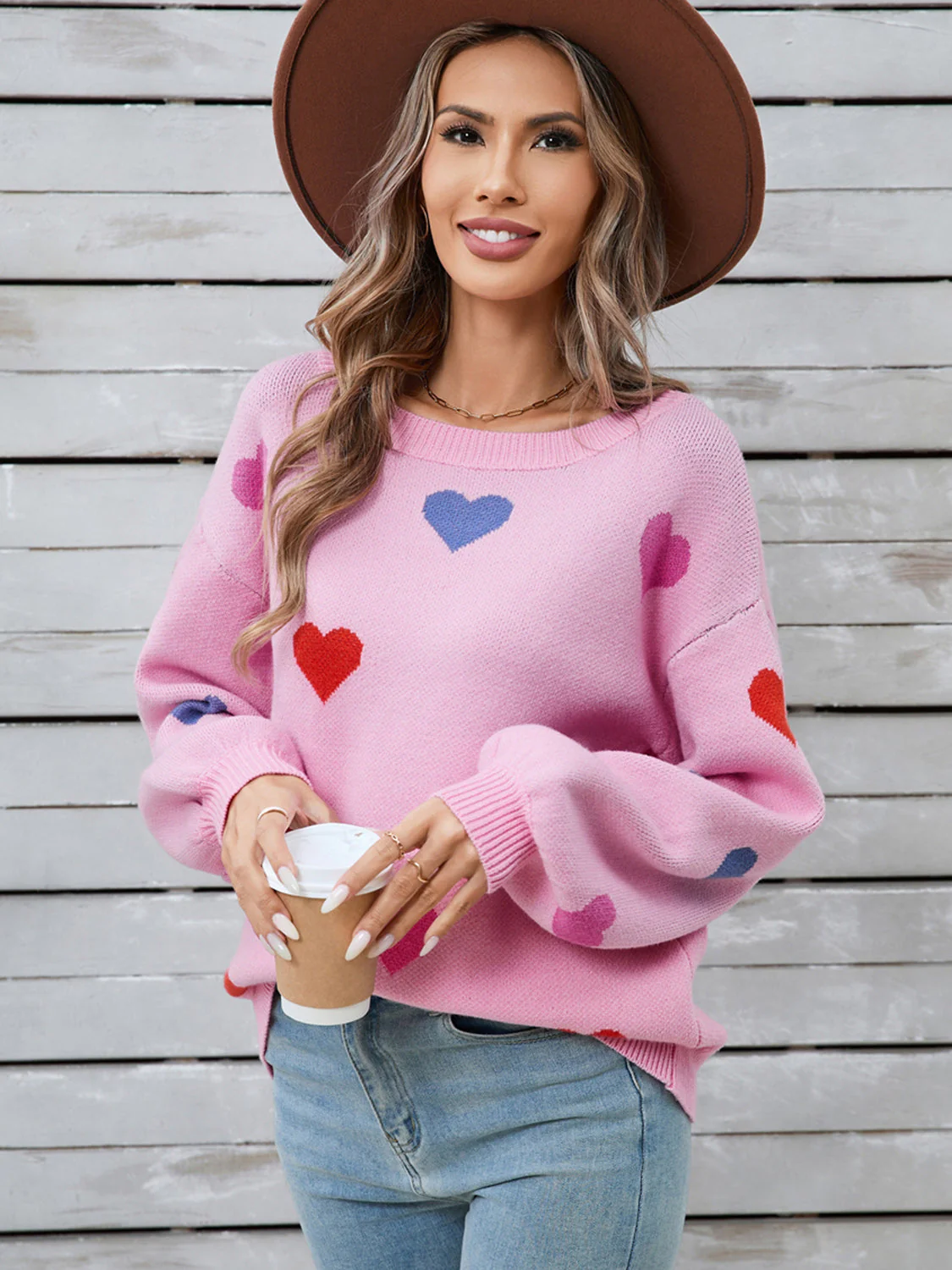 Ulla | Heart-shaped, long-sleeved crew neck sweater - Image 5