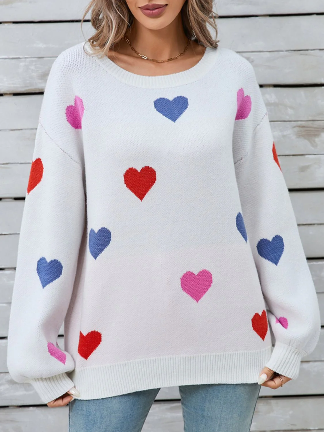 Ulla | Heart-shaped, long-sleeved crew neck sweater - Image 7