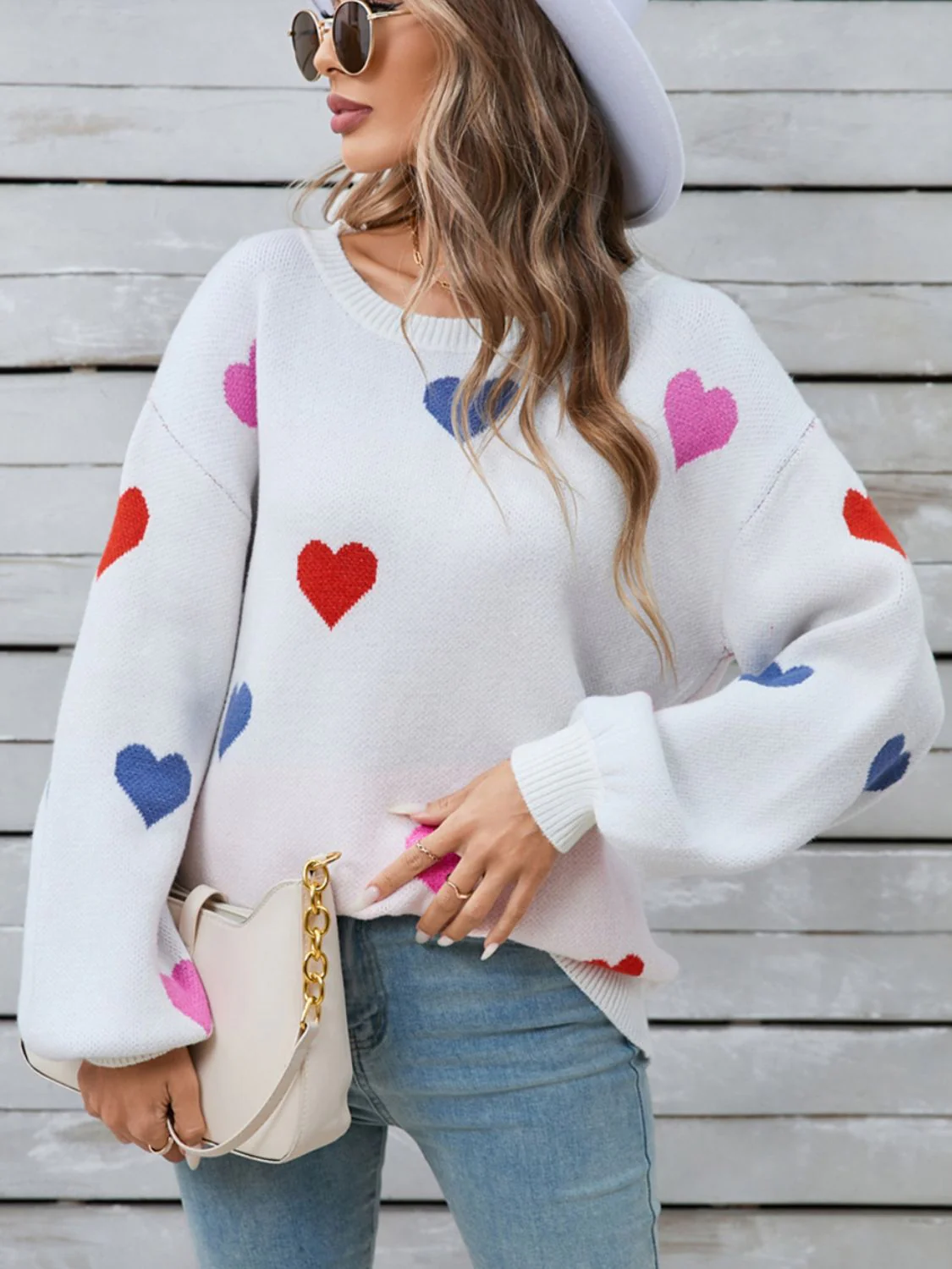 Ulla | Heart-shaped, long-sleeved crew neck sweater - Image 8