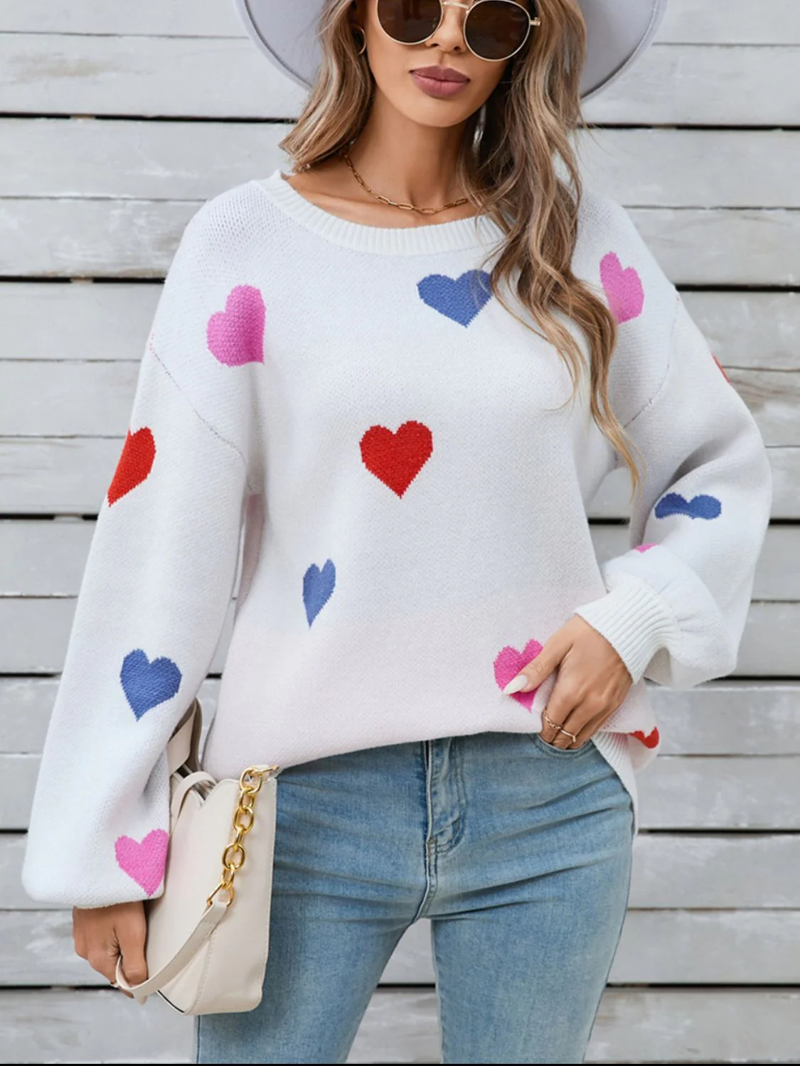 Ulla | Heart-shaped, long-sleeved crew neck sweater - Image 9