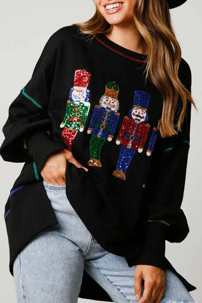 Ursula | Casual solid color O-neck sequin tops - Image 5