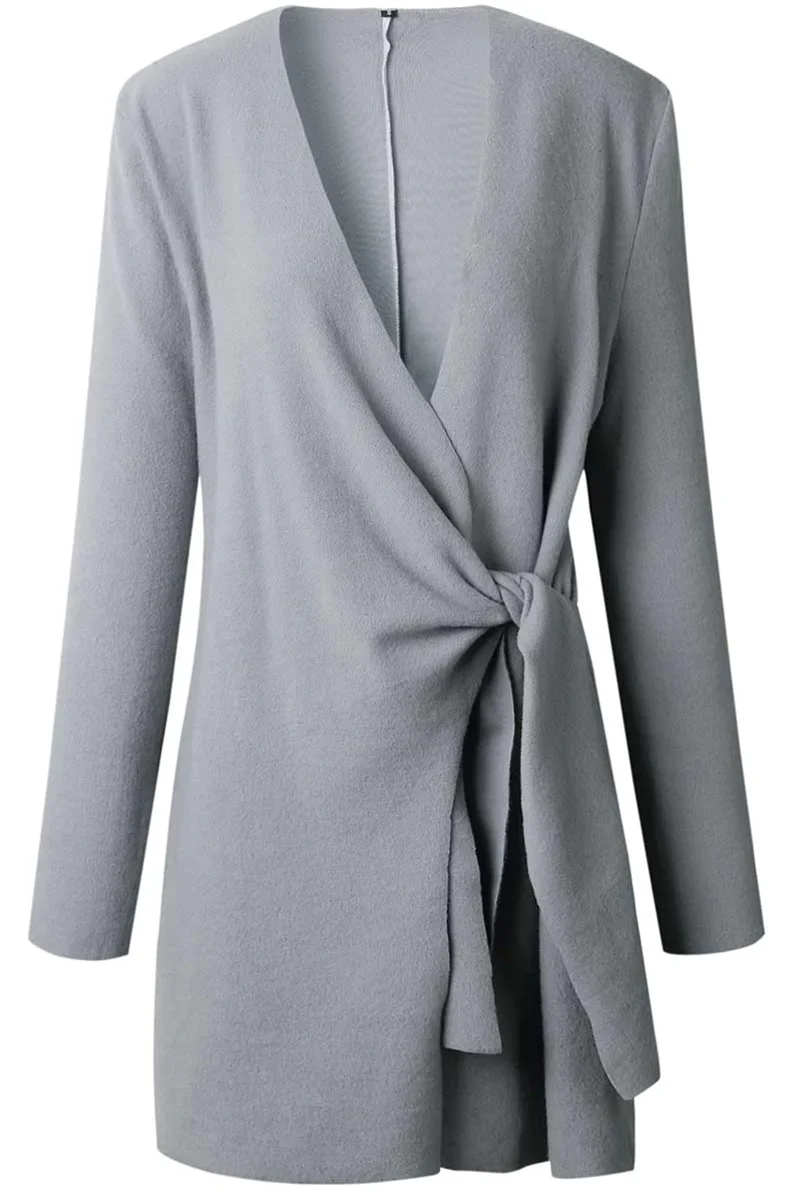 Ursula | Fashionable casual solid patchwork V-neck outerwear - Image 4