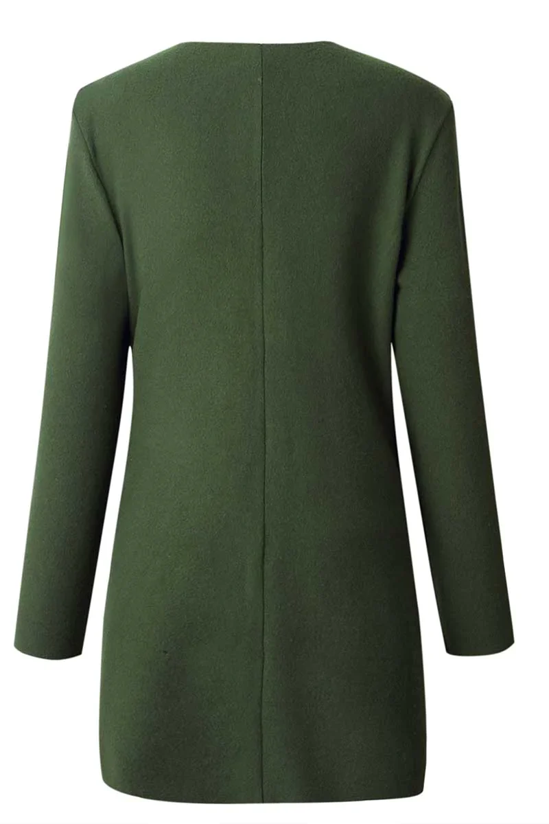 Ursula | Fashionable casual solid patchwork V-neck outerwear - Image 5