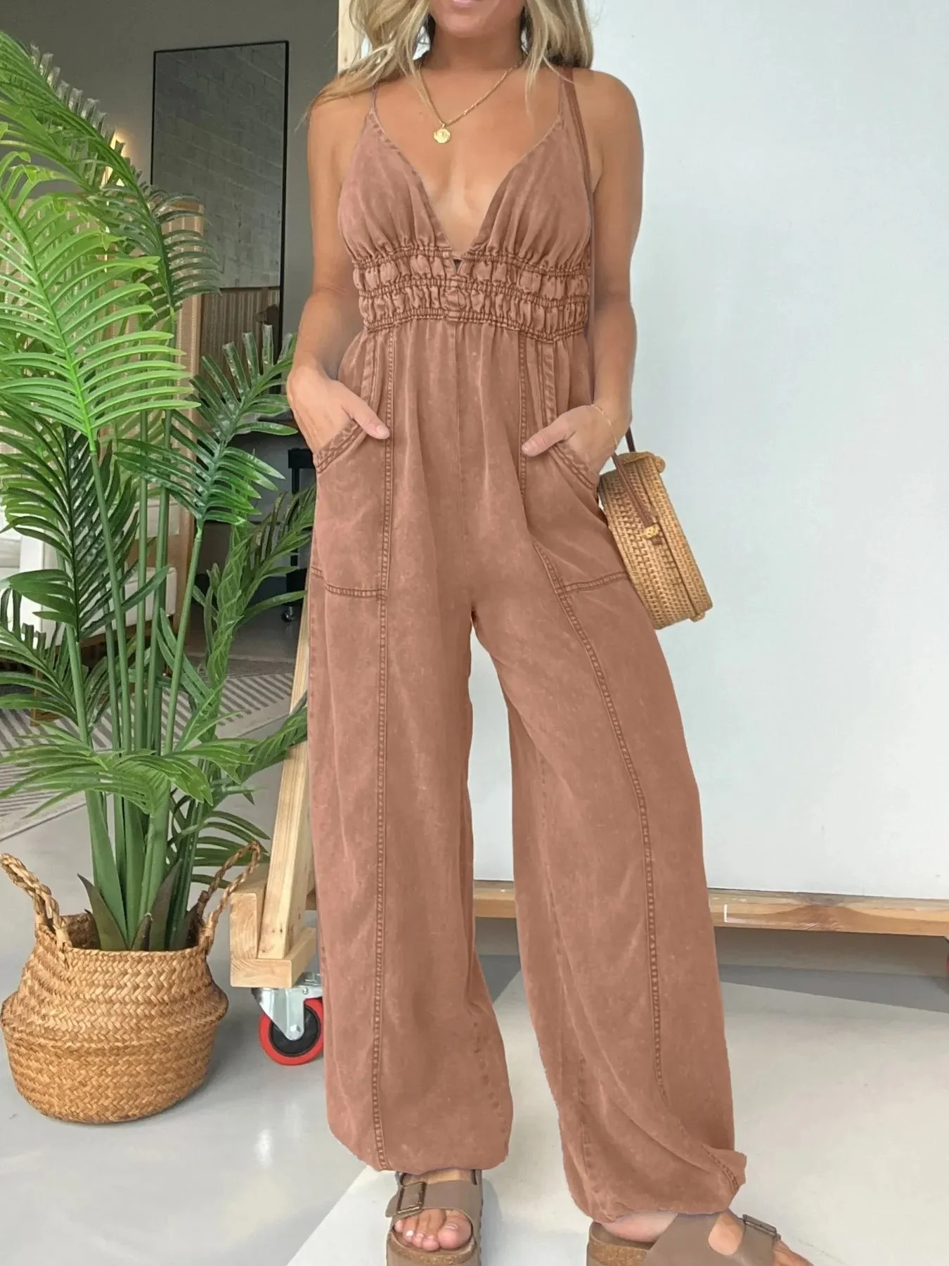 Valentina® | Loose Strappy Wide Leg Jumpsuit - Image 4
