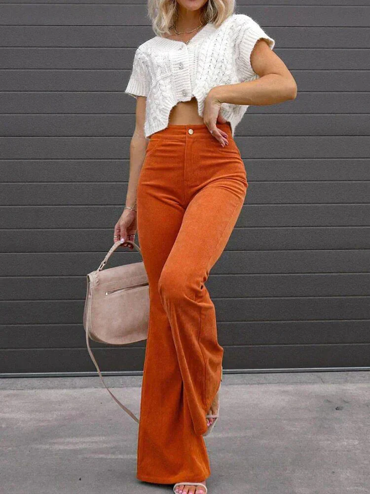 Valeria® | Flared corduroy trousers for women - Image 11