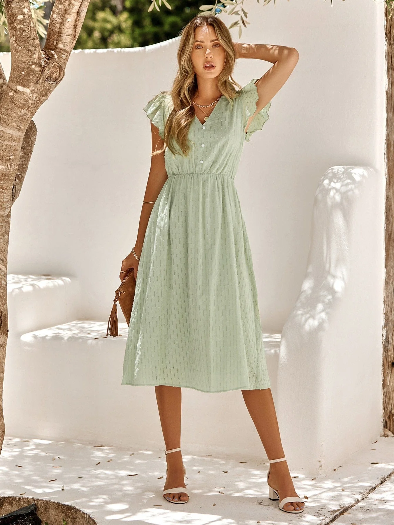Valeria® | Green Midi Wedding Guest Dress
