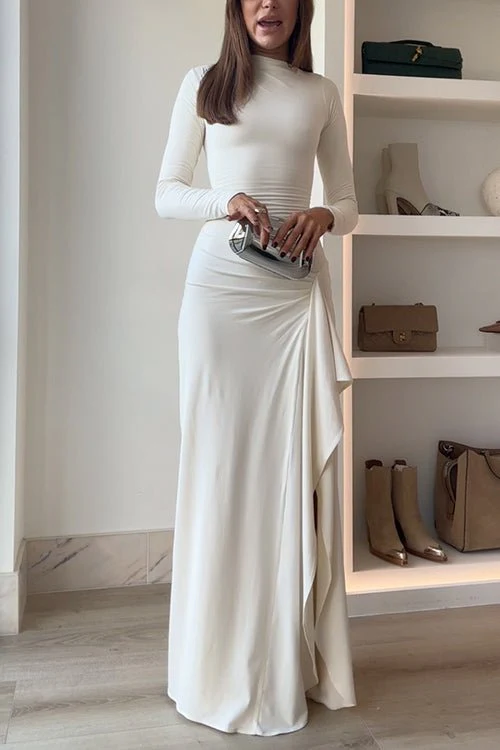 Valeria® | Long Sleeve Draped Maxi Dress - Image 4