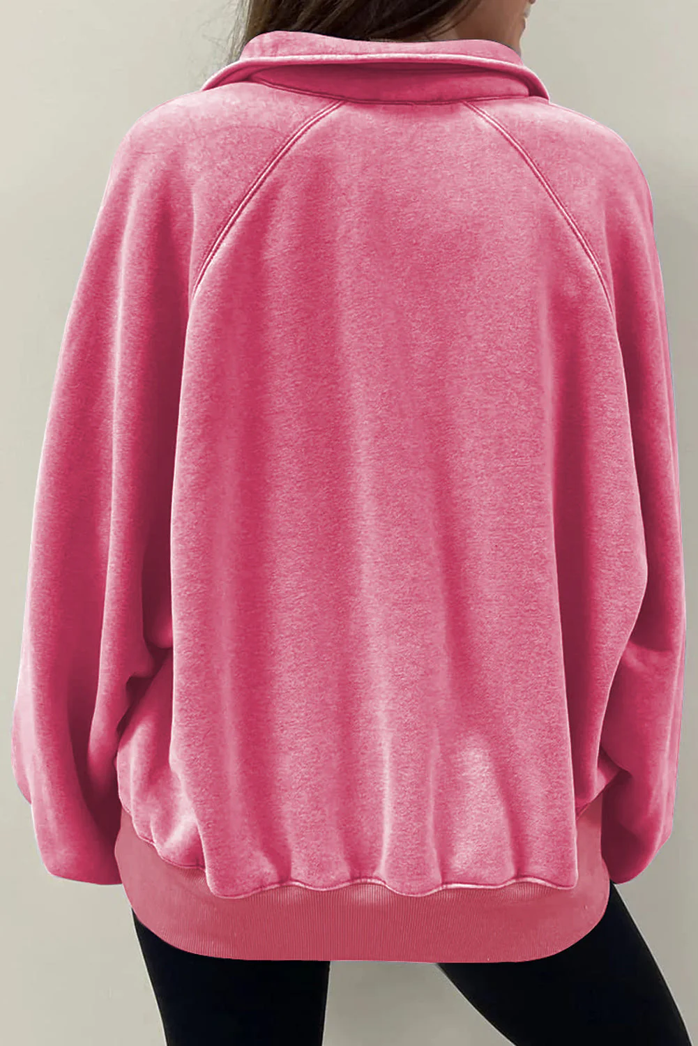 Valeria | Oversized sweatshirt with buttons and balloon sleeves - Image 2