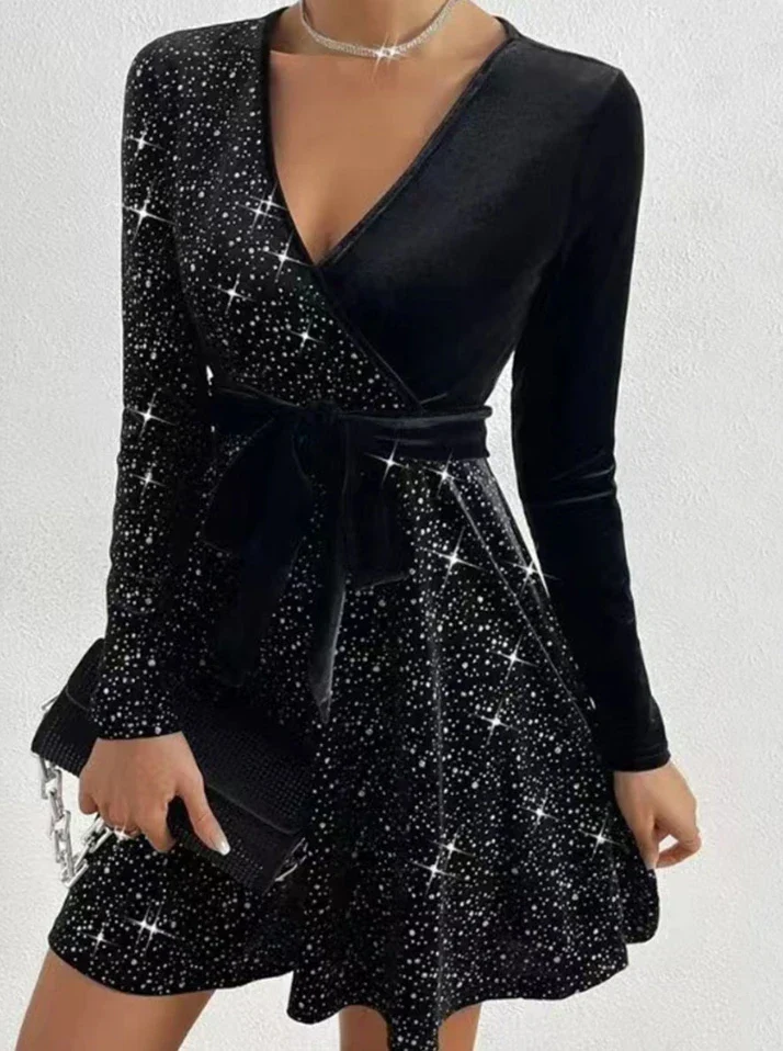 Valeria® | Sequin Wrap Dress Chic - Image 6