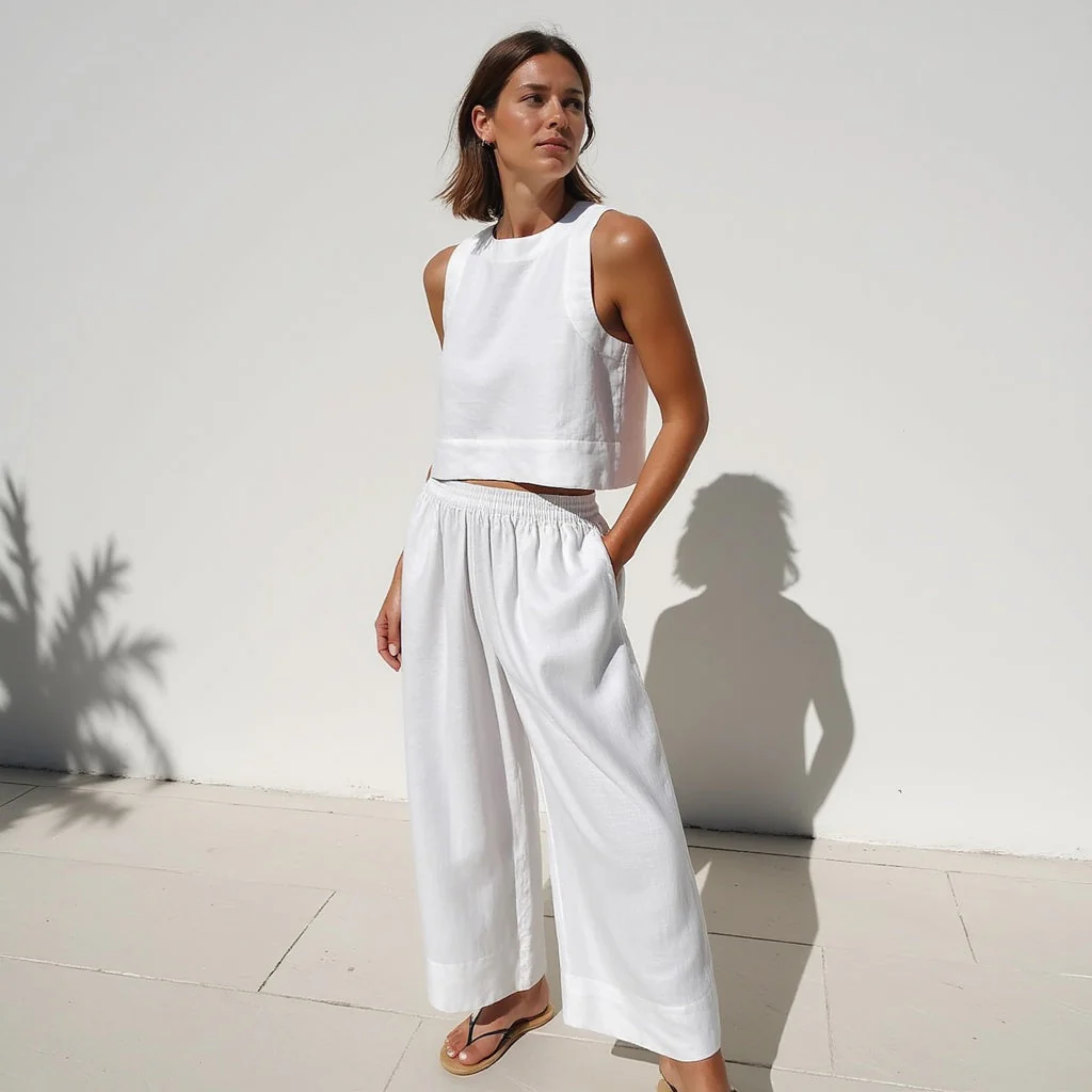 Vanesa® | Lightweight Sustainable Linen Women's Two-Piece Set - Image 2