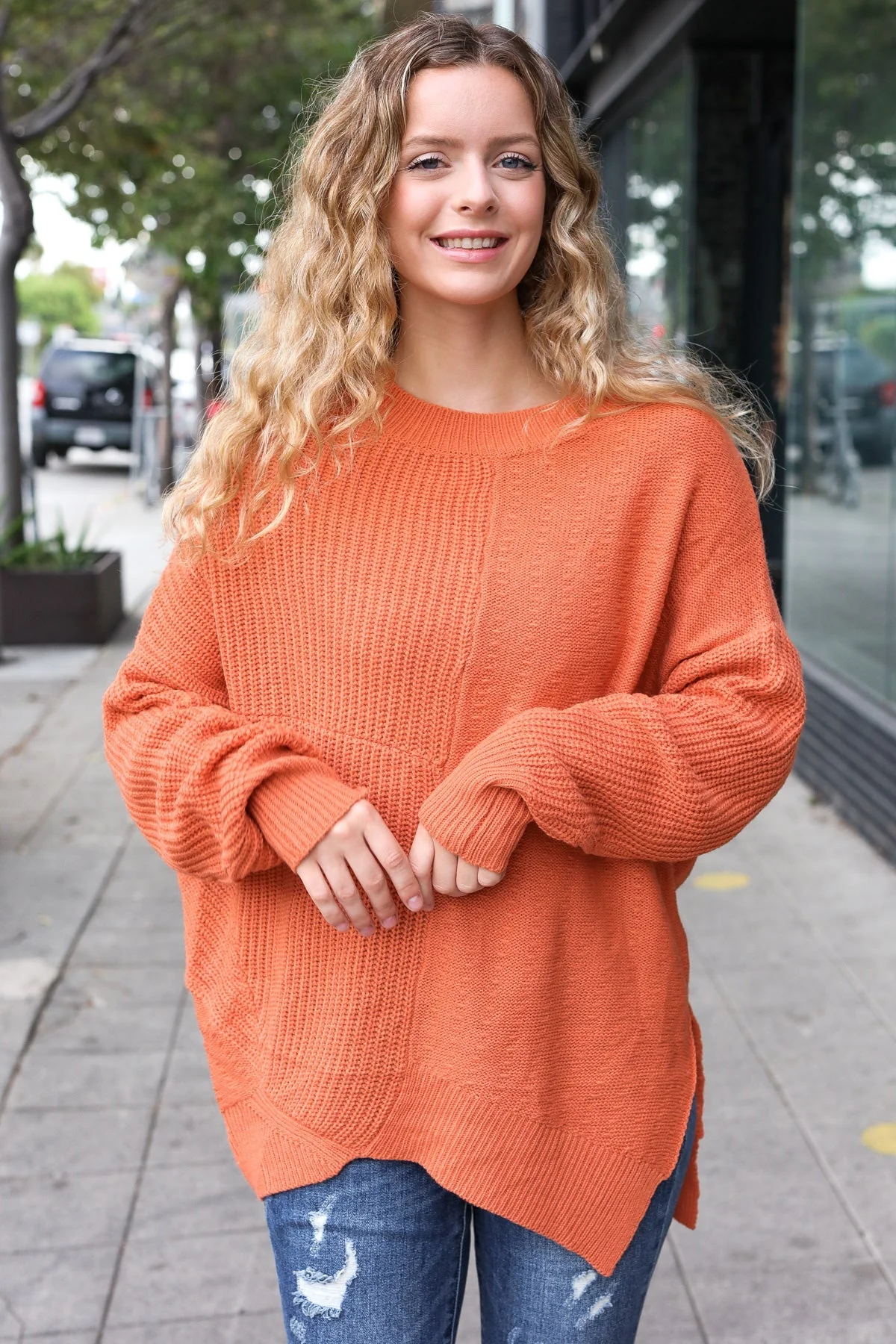 Vanessa | Autumn Vibes Pumpkin Asymmetrical Knit Sweater - Image 15