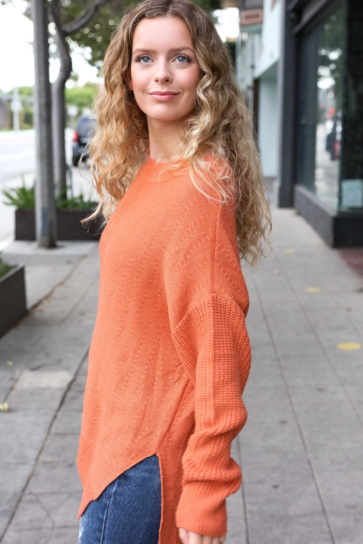 Vanessa | Autumn Vibes Pumpkin Asymmetrical Knit Sweater - Image 18