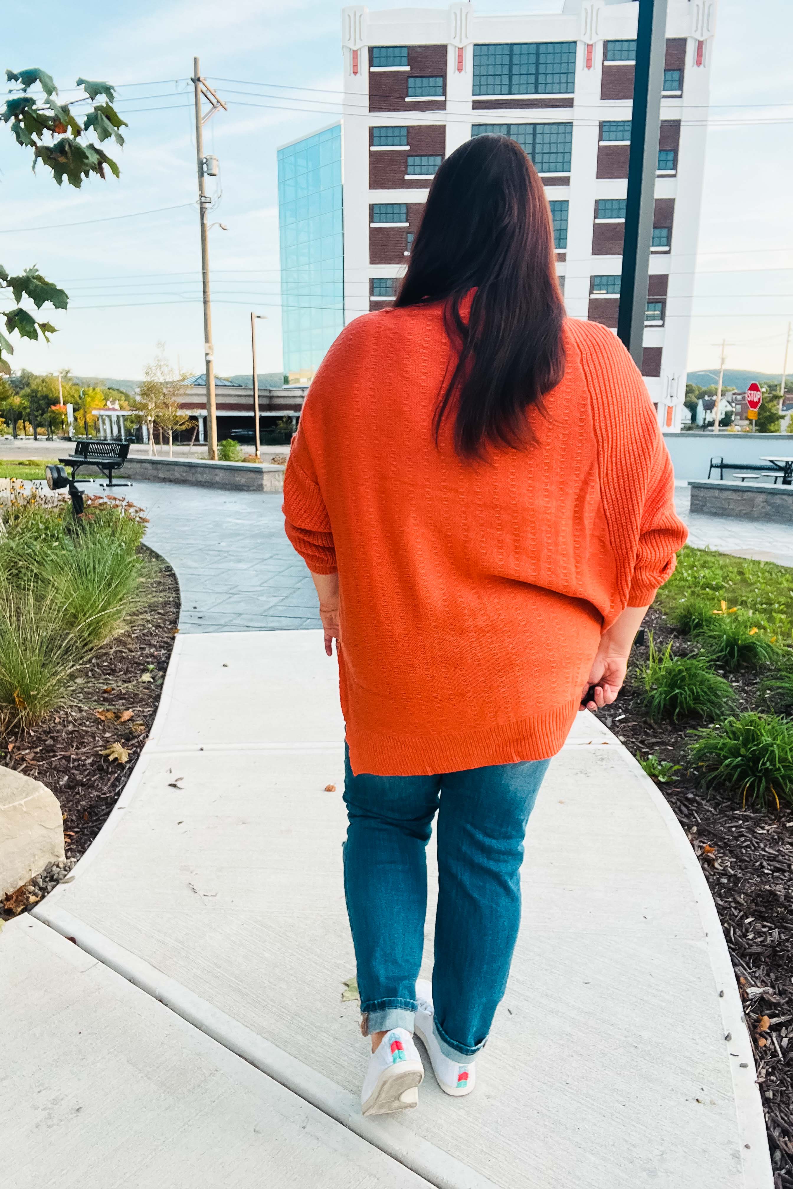 Vanessa | Autumn Vibes Pumpkin Asymmetrical Knit Sweater - Image 21