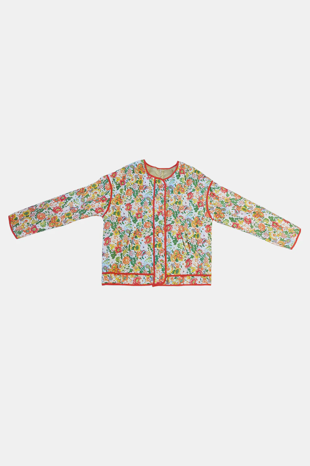 Vanessa | Floral winter coat with buttons and long sleeves - Image 4