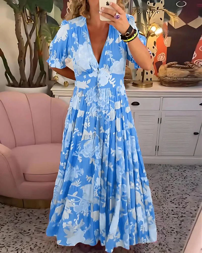 Vera® | Floral V-Neck Dress - Image 2