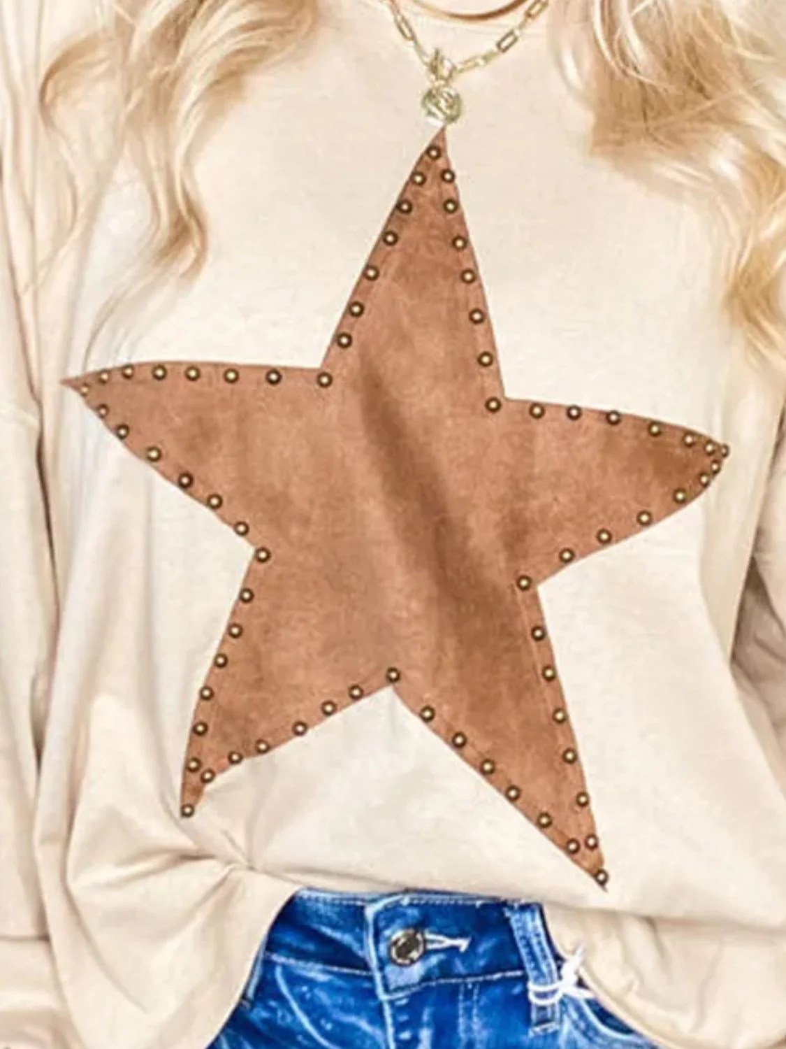 Vera | Long-sleeved blouse with a star crew neck - Image 3