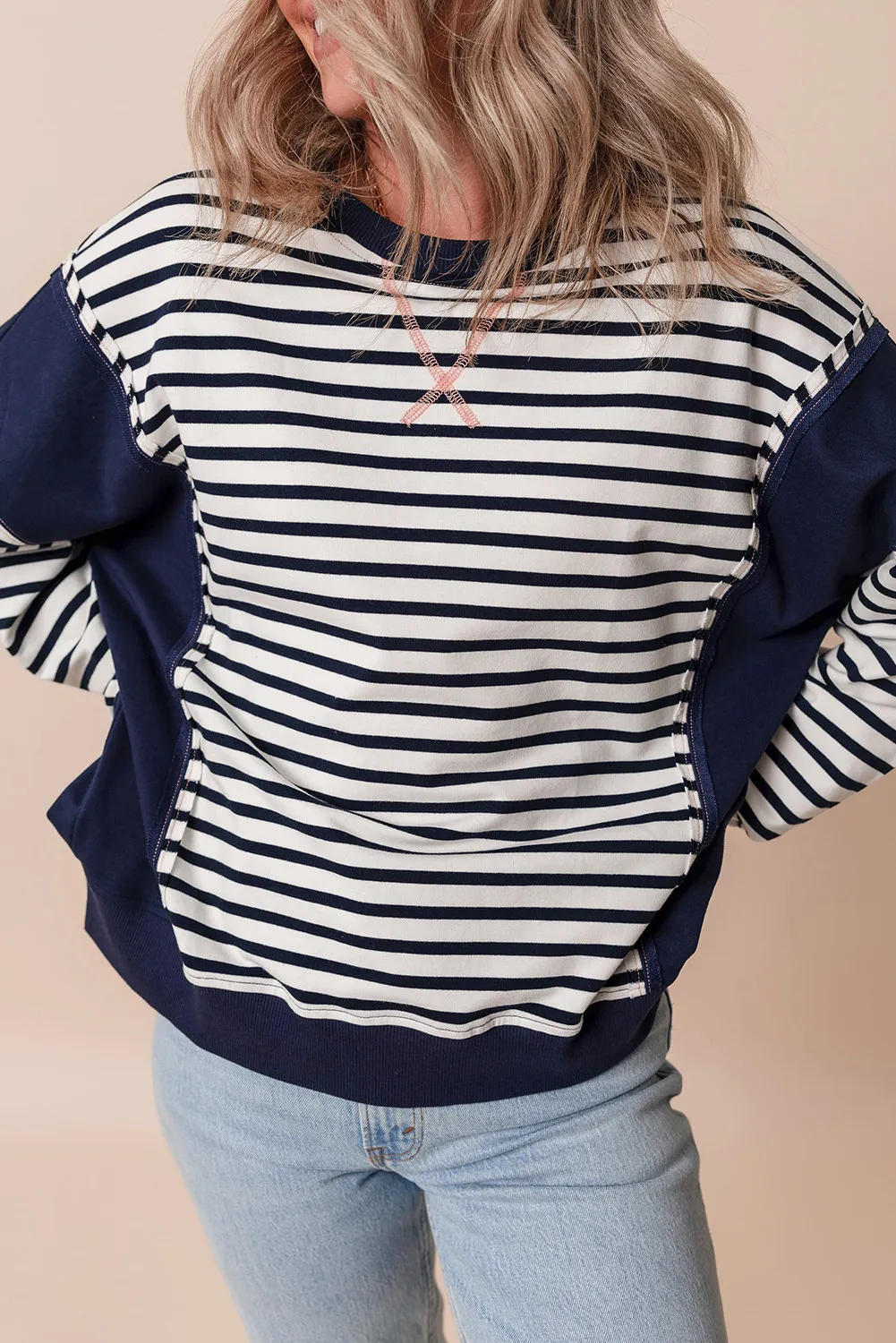 Vera | Striped long-sleeved crew neck sweatshirt - Image 6