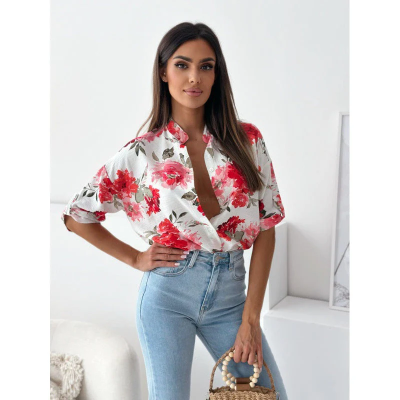 Vera® | Women'S Floral Oversized Button Top - Image 5