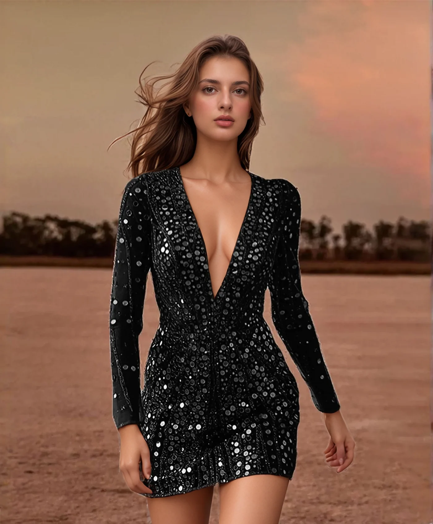 Veronica® | Glittering sequin women's cocktail dress - Image 2