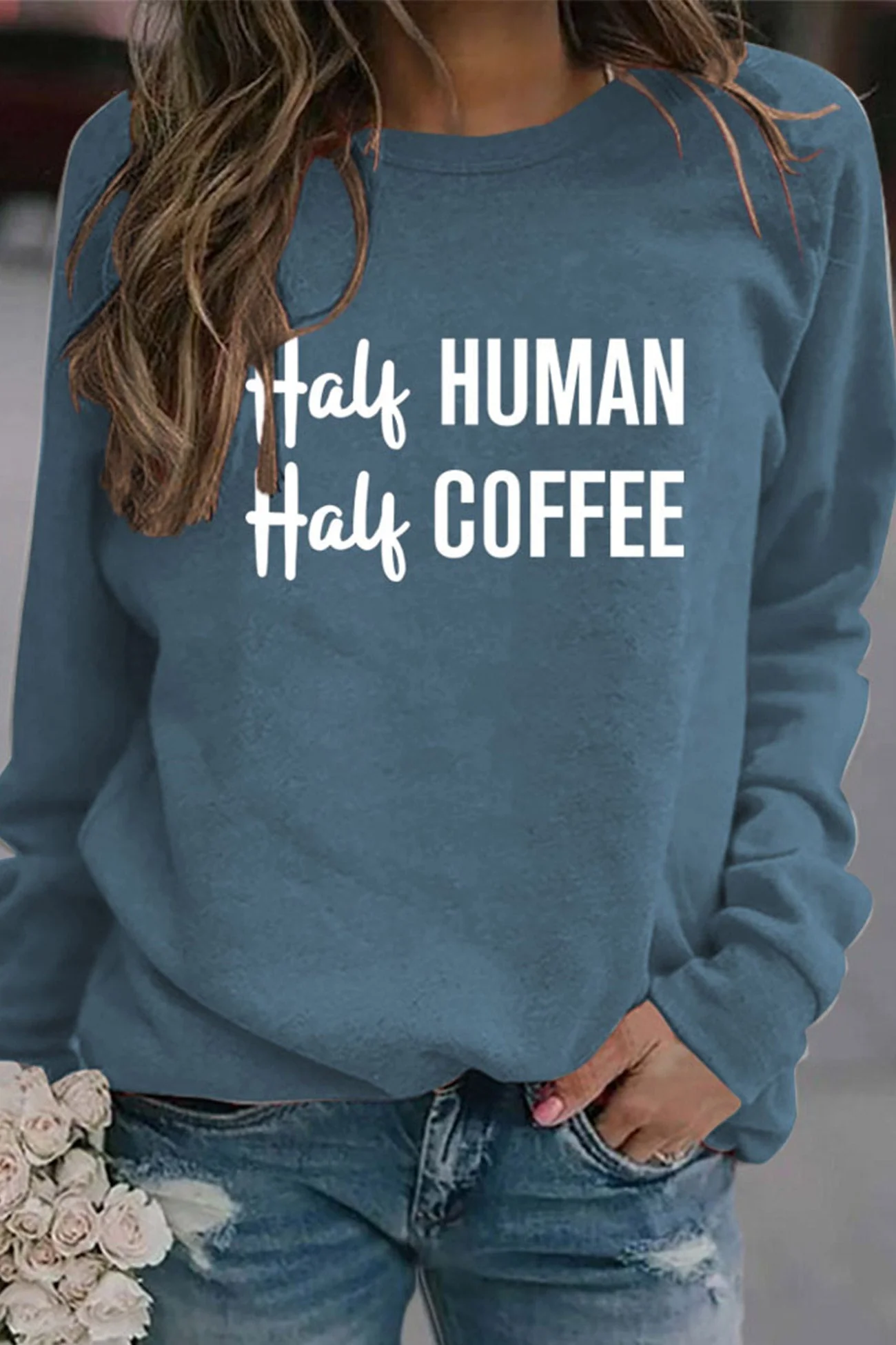 Verónica | Half coffee, half human printed sweatshirt - Image 3