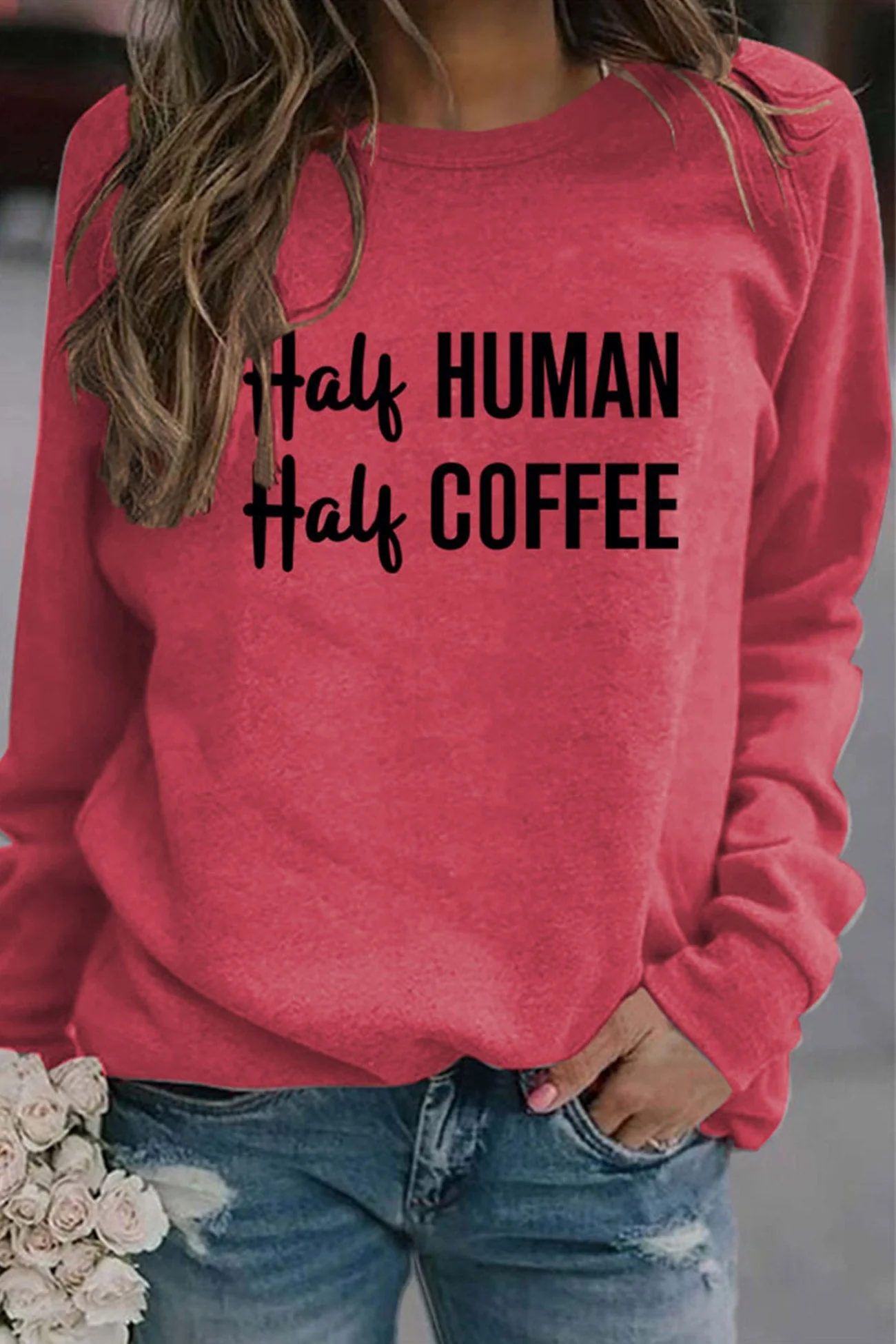 Verónica | Half coffee, half human printed sweatshirt - Image 6