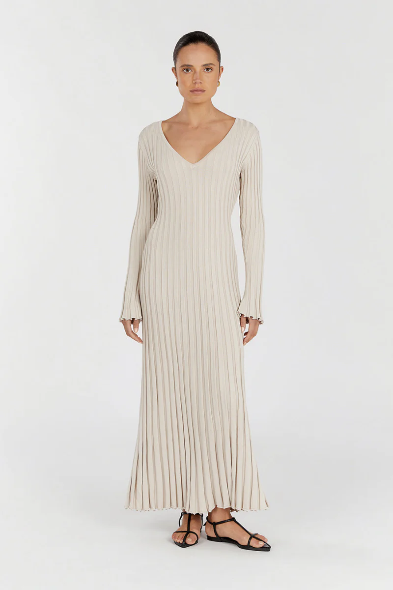 Verónica® | Midi Dress With V-Neck And Knitted Sleeves - Image 10